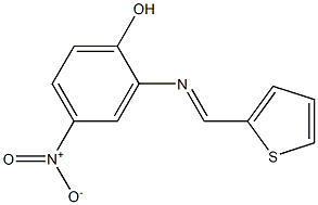 4-nitro-2-{[(E)-2-thienylmethylidene]amino}phenol Struktur