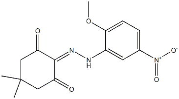 5,5-dimethyl-1,2,3-cyclohexanetrione 2-[N-(2-methoxy-5-nitrophenyl)hydrazone] Structure