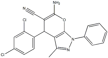 6-amino-4-(2,4-dichlorophenyl)-3-methyl-1-phenyl-1,4-dihydropyrano[2,3-c]pyrazole-5-carbonitrile