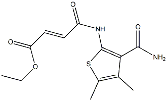 ethyl (E)-4-{[3-(aminocarbonyl)-4,5-dimethyl-2-thienyl]amino}-4-oxo-2-butenoate Struktur