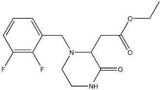 ethyl 2-[1-(2,3-difluorobenzyl)-3-oxo-2-piperazinyl]acetate Structure