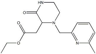 ethyl 2-{1-[(6-methyl-2-pyridinyl)methyl]-3-oxo-2-piperazinyl}acetate 化学構造式