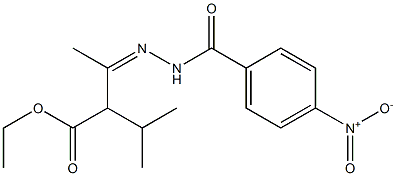 ethyl 2-isopropyl-3-[(Z)-2-(4-nitrobenzoyl)hydrazono]butanoate 化学構造式