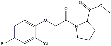 methyl 1-[2-(4-bromo-2-chlorophenoxy)acetyl]-2-pyrrolidinecarboxylate Struktur