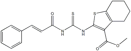 methyl 2-[({[(E)-3-phenyl-2-propenoyl]amino}carbothioyl)amino]-4,5,6,7-tetrahydro-1-benzothiophene-3-carboxylate Struktur