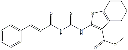 methyl 2-[({[(E)-3-phenyl-2-propenoyl]amino}carbothioyl)amino]-4,5,6,7-tetrahydro-1-benzothiophene-3-carboxylate Structure