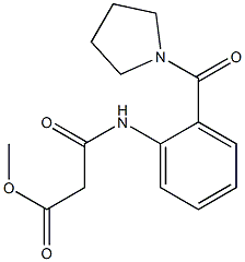 methyl 3-oxo-3-[2-(1-pyrrolidinylcarbonyl)anilino]propanoate,,结构式