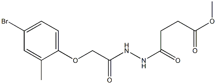 methyl 4-{2-[2-(4-bromo-2-methylphenoxy)acetyl]hydrazino}-4-oxobutanoate,,结构式