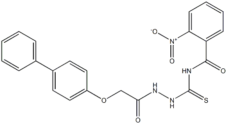N-({2-[2-([1,1'-biphenyl]-4-yloxy)acetyl]hydrazino}carbothioyl)-2-nitrobenzamide,,结构式