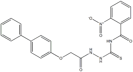 N-({2-[2-([1,1'-biphenyl]-4-yloxy)acetyl]hydrazino}carbothioyl)-2-nitrobenzamide 化学構造式