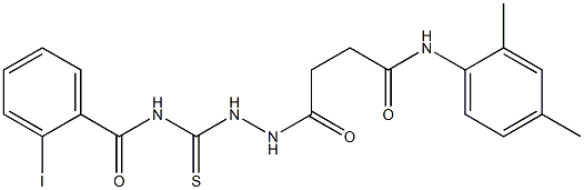 N-({2-[4-(2,4-dimethylanilino)-4-oxobutanoyl]hydrazino}carbothioyl)-2-iodobenzamide,,结构式