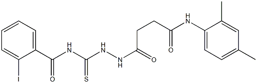 N-({2-[4-(2,4-dimethylanilino)-4-oxobutanoyl]hydrazino}carbothioyl)-2-iodobenzamide Structure