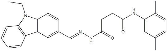 N-(2,5-dimethylphenyl)-4-{2-[(E)-(9-ethyl-9H-carbazol-3-yl)methylidene]hydrazino}-4-oxobutanamide 结构式