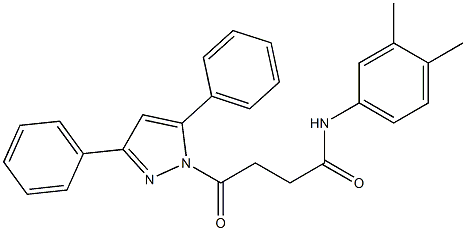 N-(3,4-dimethylphenyl)-4-(3,5-diphenyl-1H-pyrazol-1-yl)-4-oxobutanamide 结构式