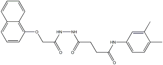 N-(3,4-dimethylphenyl)-4-{2-[2-(1-naphthyloxy)acetyl]hydrazino}-4-oxobutanamide Struktur