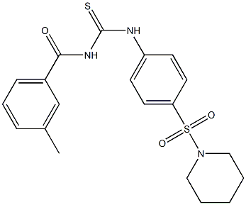 N-(3-methylbenzoyl)-N'-[4-(1-piperidinylsulfonyl)phenyl]thiourea,,结构式
