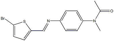 N-(4-{[(E)-(5-bromo-2-thienyl)methylidene]amino}phenyl)-N-methylacetamide Structure