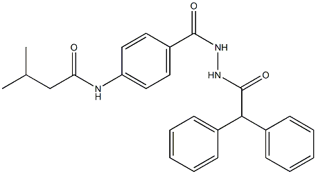 N-(4-{[2-(2,2-diphenylacetyl)hydrazino]carbonyl}phenyl)-3-methylbutanamide Struktur