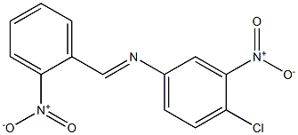 4-chloro-3-nitro-N-[(E)-(2-nitrophenyl)methylidene]aniline,,结构式