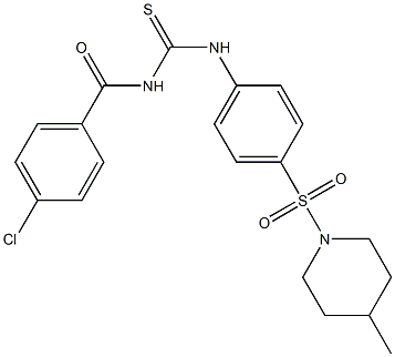 N-(4-chlorobenzoyl)-N'-{4-[(4-methyl-1-piperidinyl)sulfonyl]phenyl}thiourea 结构式
