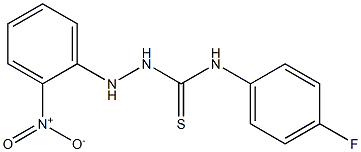 N-(4-fluorophenyl)-2-(2-nitrophenyl)-1-hydrazinecarbothioamide,,结构式