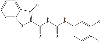 N-[(3-chloro-1-benzothiophen-2-yl)carbonyl]-N'-(3-chloro-4-fluorophenyl)thiourea 化学構造式