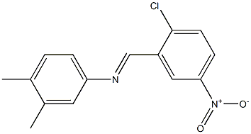 N-[(E)-(2-chloro-5-nitrophenyl)methylidene]-N-(3,4-dimethylphenyl)amine Structure