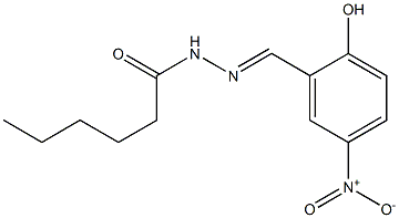 N'-[(E)-(2-hydroxy-5-nitrophenyl)methylidene]hexanohydrazide Struktur