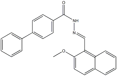 N'-[(E)-(2-methoxy-1-naphthyl)methylidene][1,1'-biphenyl]-4-carbohydrazide Struktur