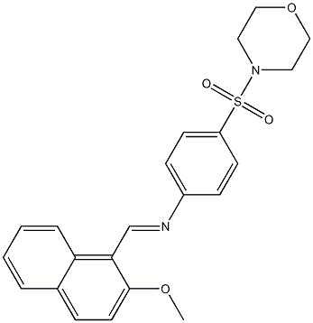 N-[(E)-(2-methoxy-1-naphthyl)methylidene]-N-[4-(4-morpholinylsulfonyl)phenyl]amine 化学構造式