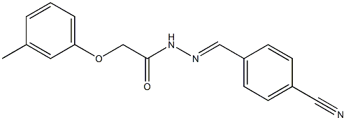 N'-[(E)-(4-cyanophenyl)methylidene]-2-(3-methylphenoxy)acetohydrazide 化学構造式