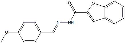 N'-[(E)-(4-methoxyphenyl)methylidene]-1-benzofuran-2-carbohydrazide,,结构式