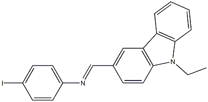 N-[(E)-(9-ethyl-9H-carbazol-3-yl)methylidene]-N-(4-iodophenyl)amine Structure