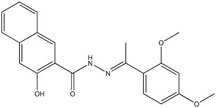 N'-[(E)-1-(2,4-dimethoxyphenyl)ethylidene]-3-hydroxy-2-naphthohydrazide Struktur
