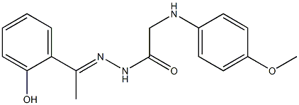 N'-[(E)-1-(2-hydroxyphenyl)ethylidene]-2-(4-methoxyanilino)acetohydrazide,,结构式