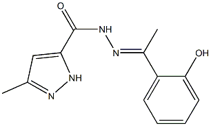 N'-[(E)-1-(2-hydroxyphenyl)ethylidene]-3-methyl-1H-pyrazole-5-carbohydrazide Struktur