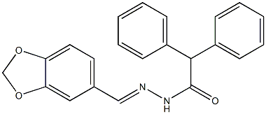 N'-[(E)-1,3-benzodioxol-5-ylmethylidene]-2,2-diphenylacetohydrazide Struktur