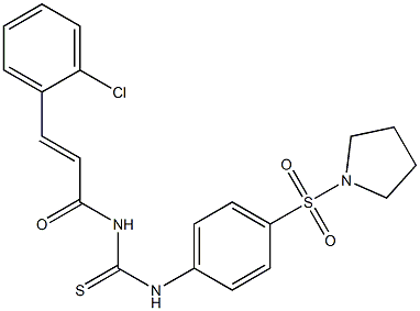 N-[(E)-3-(2-chlorophenyl)-2-propenoyl]-N'-[4-(1-pyrrolidinylsulfonyl)phenyl]thiourea