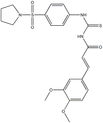  N-[(E)-3-(3,4-dimethoxyphenyl)-2-propenoyl]-N'-[4-(1-pyrrolidinylsulfonyl)phenyl]thiourea