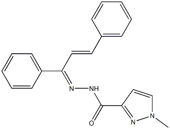 N'-[(E,2E)-1,3-diphenyl-2-propenylidene]-1-methyl-1H-pyrazole-3-carbohydrazide,,结构式