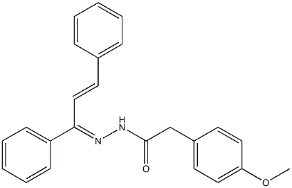 N'-[(Z,2E)-1,3-diphenyl-2-propenylidene]-2-(4-methoxyphenyl)acetohydrazide 化学構造式