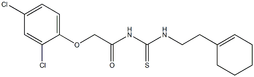 N-[2-(1-cyclohexen-1-yl)ethyl]-N'-[2-(2,4-dichlorophenoxy)acetyl]thiourea Struktur