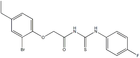 N-[2-(2-bromo-4-ethylphenoxy)acetyl]-N'-(4-fluorophenyl)thiourea 结构式