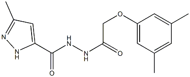 N'-[2-(3,5-dimethylphenoxy)acetyl]-3-methyl-1H-pyrazole-5-carbohydrazide Structure