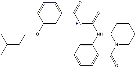 N-[3-(isopentyloxy)benzoyl]-N'-[2-(1-piperidinylcarbonyl)phenyl]thiourea Structure