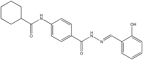 N-[4-({2-[(E)-(2-hydroxyphenyl)methylidene]hydrazino}carbonyl)phenyl]cyclohexanecarboxamide 结构式