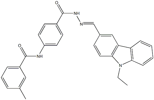 N-[4-({2-[(E)-(9-ethyl-9H-carbazol-3-yl)methylidene]hydrazino}carbonyl)phenyl]-3-methylbenzamide Structure