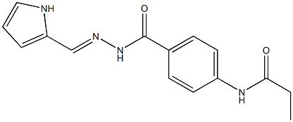 N-[4-({2-[(E)-1H-pyrrol-2-ylmethylidene]hydrazino}carbonyl)phenyl]propanamide,,结构式