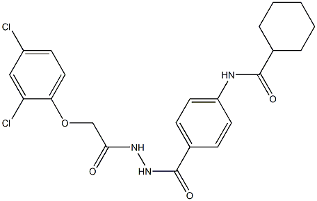 N-[4-({2-[2-(2,4-dichlorophenoxy)acetyl]hydrazino}carbonyl)phenyl]cyclohexanecarboxamide 化学構造式