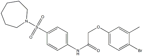 N-[4-(1-azepanylsulfonyl)phenyl]-2-(4-bromo-3-methylphenoxy)acetamide Struktur